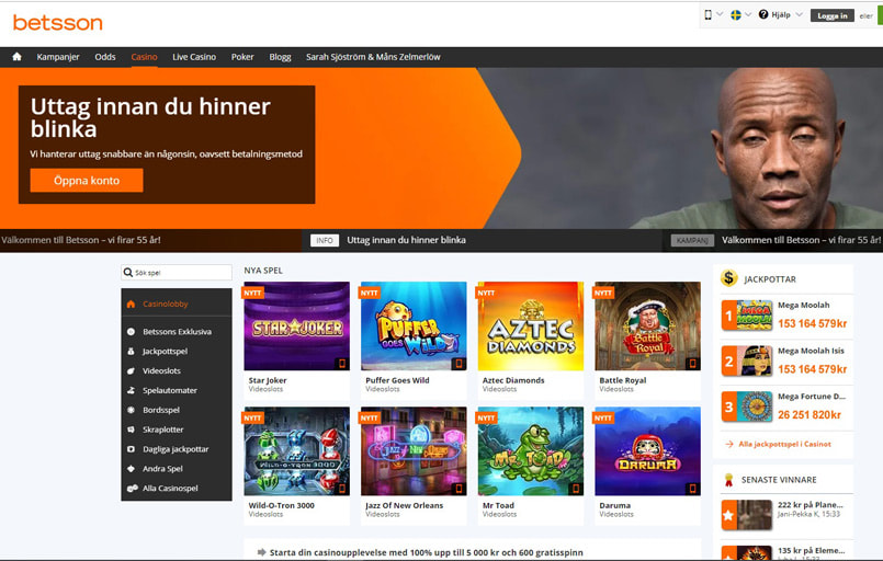 Betsson sportbetting startsida